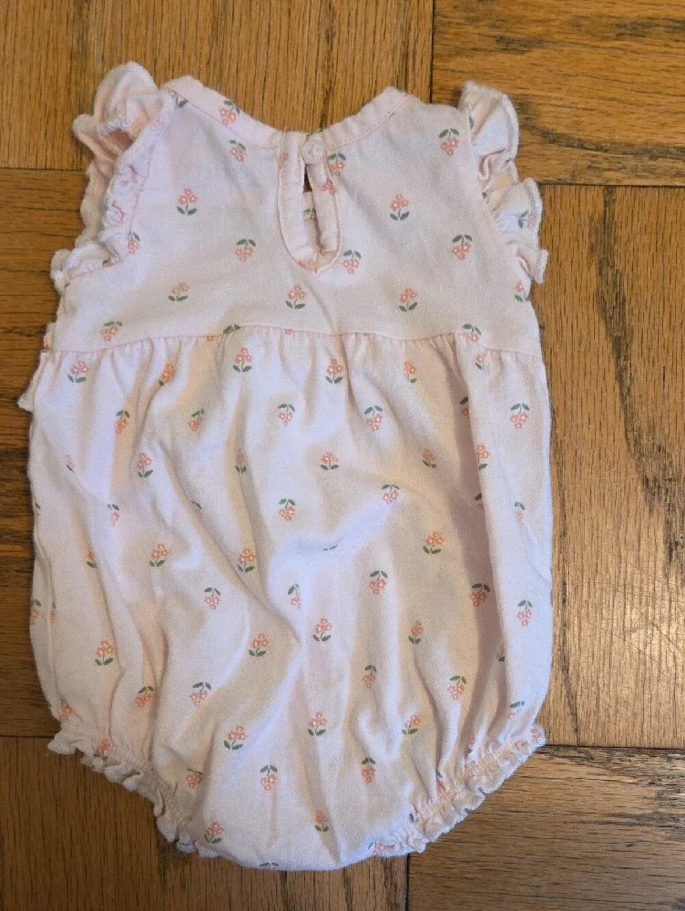 Carter's Light Pink Floral Ruffle Romper